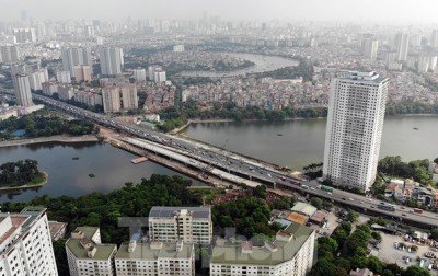 CẬN CẢNH CẦU VƯỢT HỒ 314 TỶ ĐỒNG SẮP HOÀN THÀNH Ở HÀ NỘI 